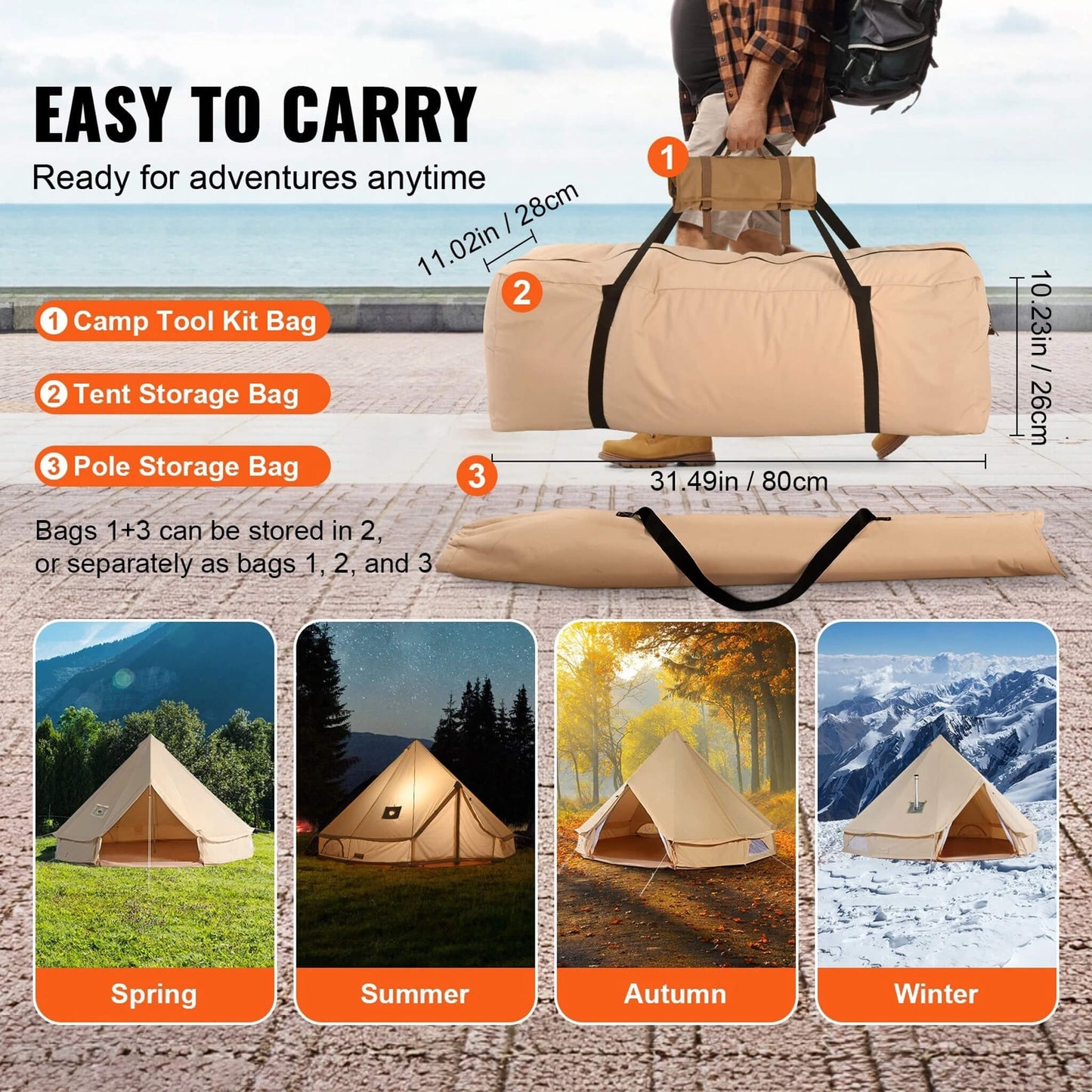 Premium 4-Season Camping Yurt Tent