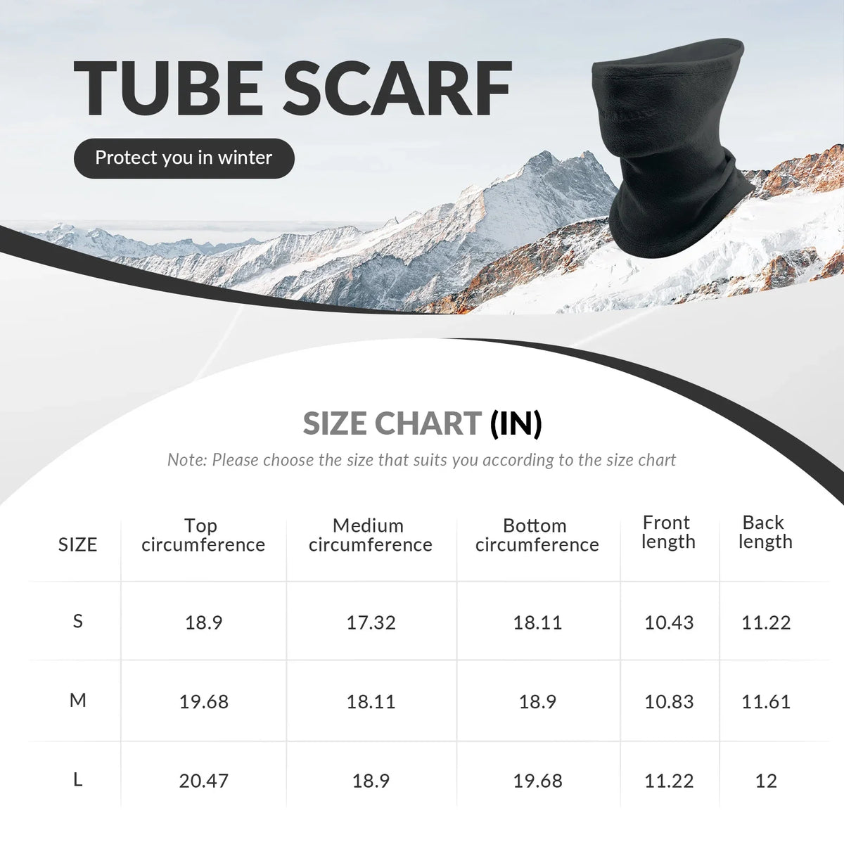 Double-Sided Fleece Face and Neck Warmer