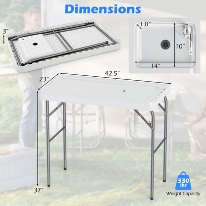 Cleaning Table with Sink and Rotatable Faucet